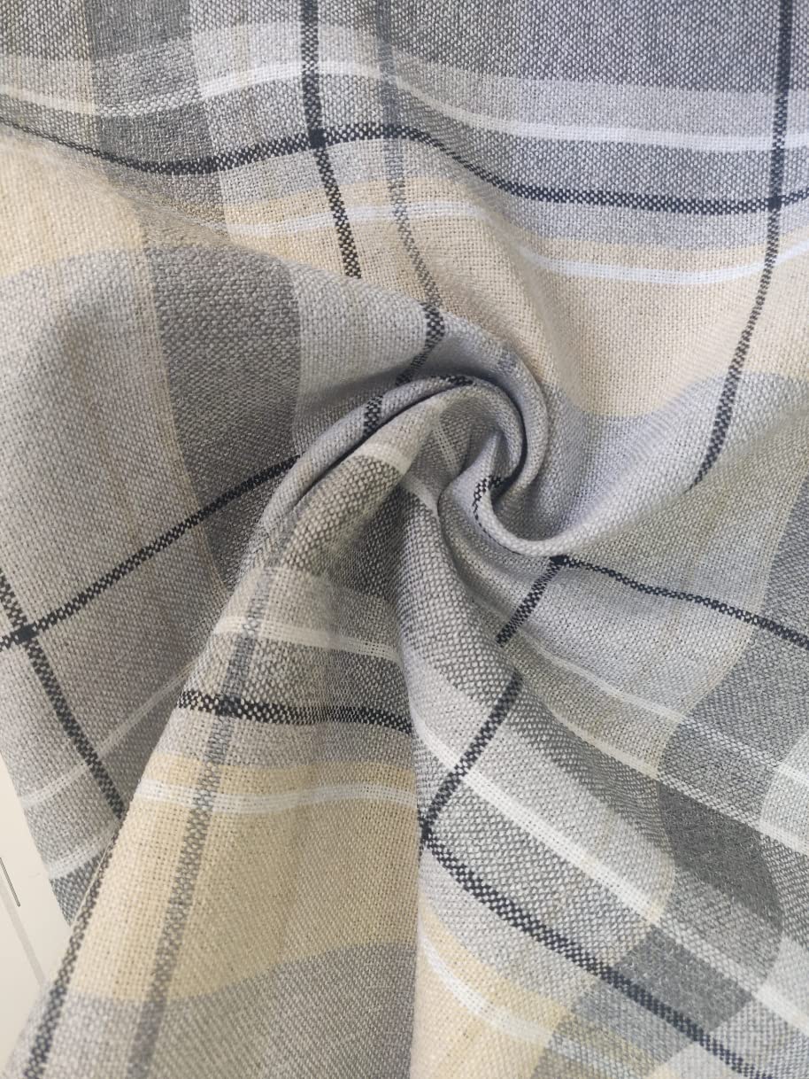 CRS Fur Fabrics Classic Checks Upholstery Fabric Material - LT Blue, 1Mtr 150cm x 100cm