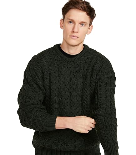 Men's Merino Wool Traditional Aran Sweater at Amazon Men's