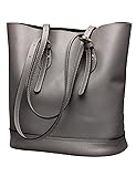 Tote Shoulder Handbag, Genuine Leather Bucket