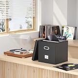Aolawco Leather Vinyl Record Storage Box for 12 Inch Records Folding Crate view 6