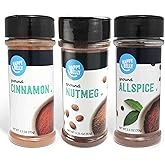 Amazon Brand - Happy Belly Baker's Pantry Spices, Set of 3, Cinnamon, Nutmeg, Allspice