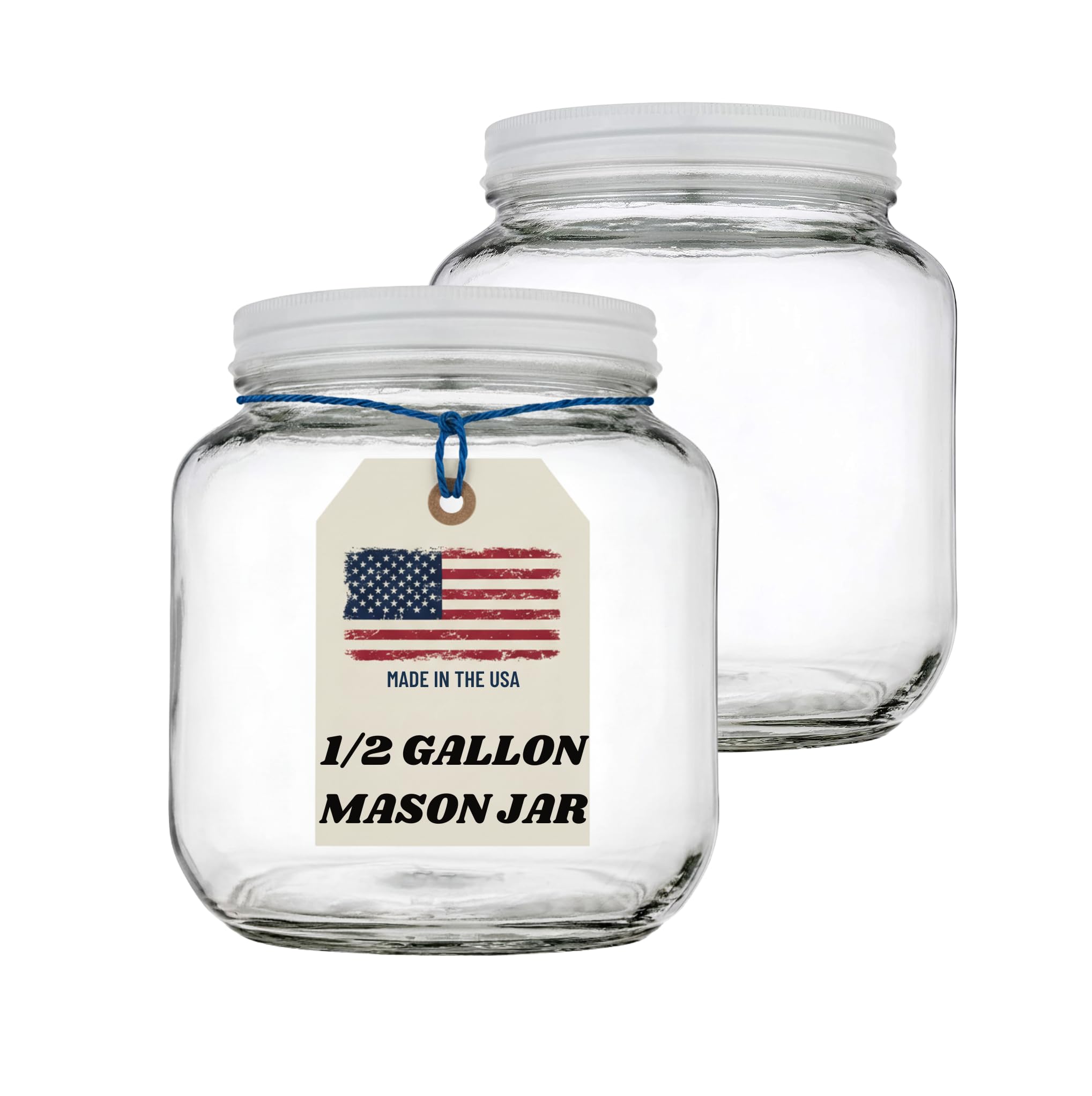 Photo 1 of 64 oz Mason Jars Wide Mouth - 1/2 Gallon Glass Jar with Lid - Large Mason Jar for Canning, Brewing, Pickling, Storage - Big Mason Jar Made in USA (2 Pack)