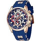 MF MINI FOCUS Men Watch Casual Fashion Wrist Watches (Chronograph/Waterproof/Luminous/Calendar) Silicon Band Quartz Watches for Men (Black2)