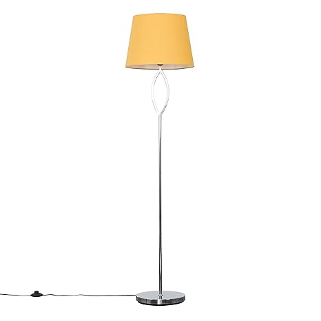 Modern Polished Chrome Metal Eyelet Design Floor Lamp With A