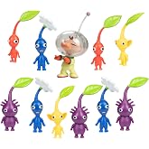 Nintendo Captain Olimar &amp; Pikmin Action Figures Set &ndash; Includes 11 Highly Detailed Figurines - Pikmin Come in Colors Yellow, Red, Blue and Purple - Start Building Up Your Pikmin Universe!