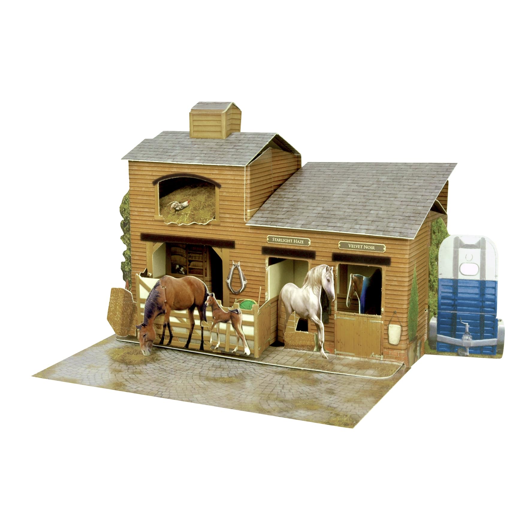SANTORO Pop Up Places, 3D Pop Up Greeting Card - The Stables - For Him, For Her, Family, Friends, Birthday, Anniversary