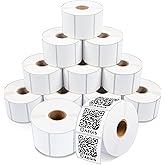 Aegis Adhesives - 2" X 1.5" Direct Thermal Labels (12 Rolls, 900 Labels/Roll) Perforated and Compatible with Rollo, Zebra, and Other Desktop Label Printers