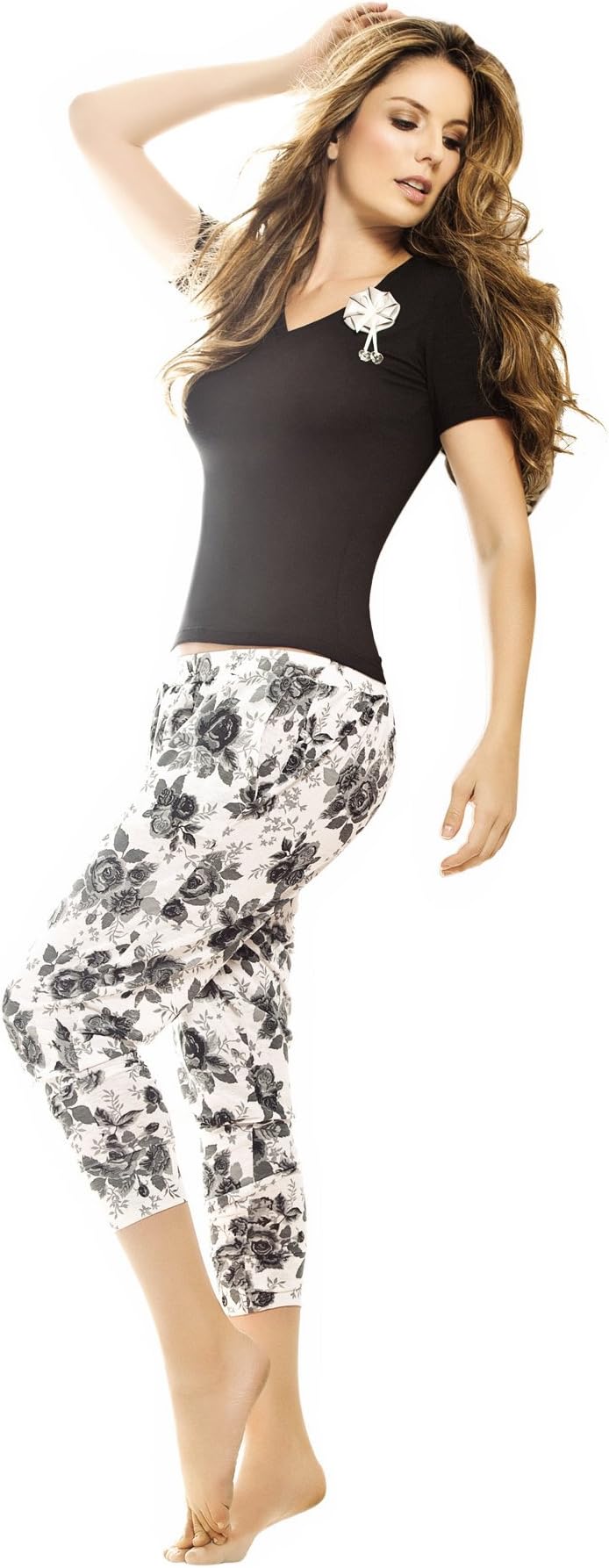 Adriana Arango Women's 2 Piece Capri Pajama Set #7479