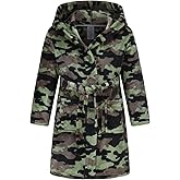 HDOBHIO Boys Girls Robes Kids Toddler Flannel Hooded Bathrobe Pajamas Sleepwear 2-16 Years