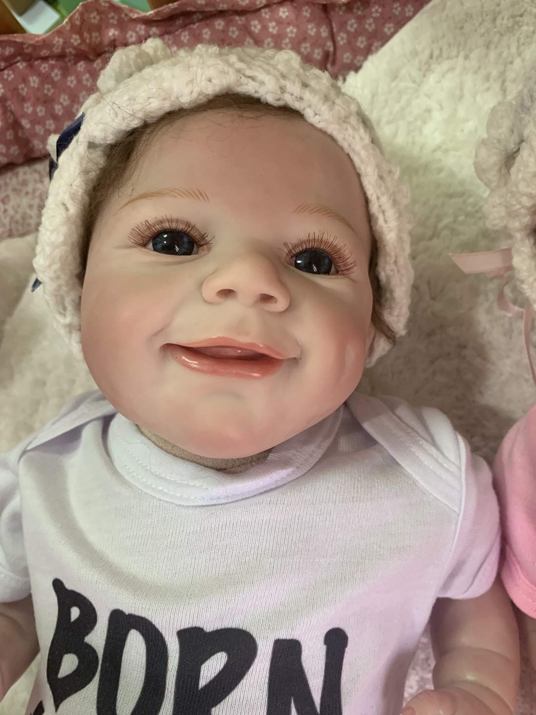 iCradle Reborn Baby Dolls 22 inch 54CM Twins Baby Newborn Dolls Handmade Baby Reborn Dolls Vinyl Cute Doll Christmas Birthday Gift (OPEN EYES)