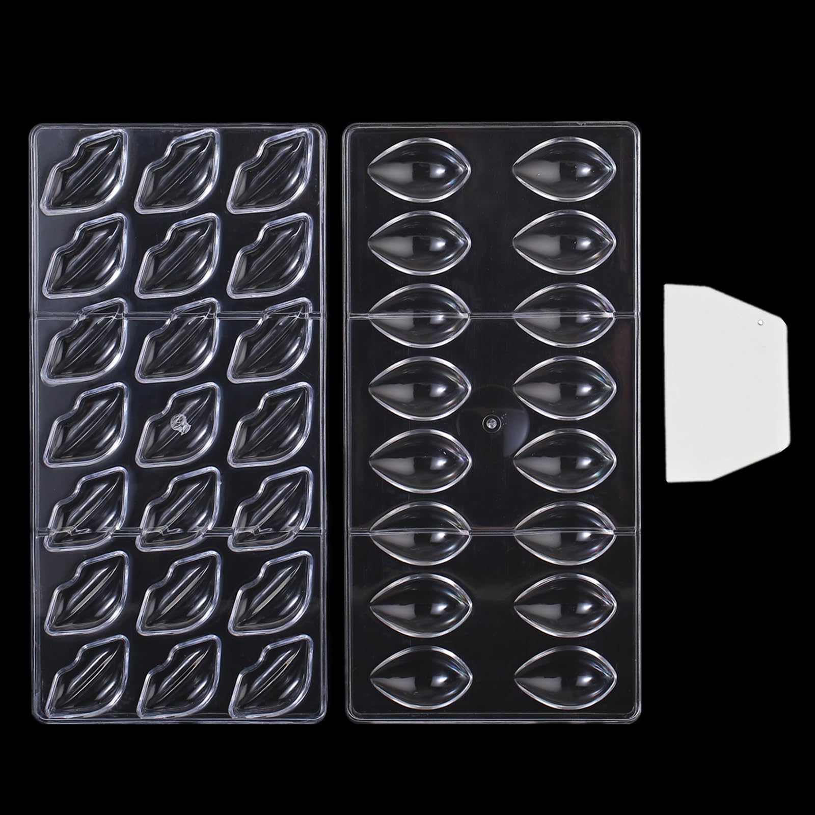 Binwat Chocolate Candy Mold PC Polycarbonate Chocolate Making Mould (Water Drop+Lip)