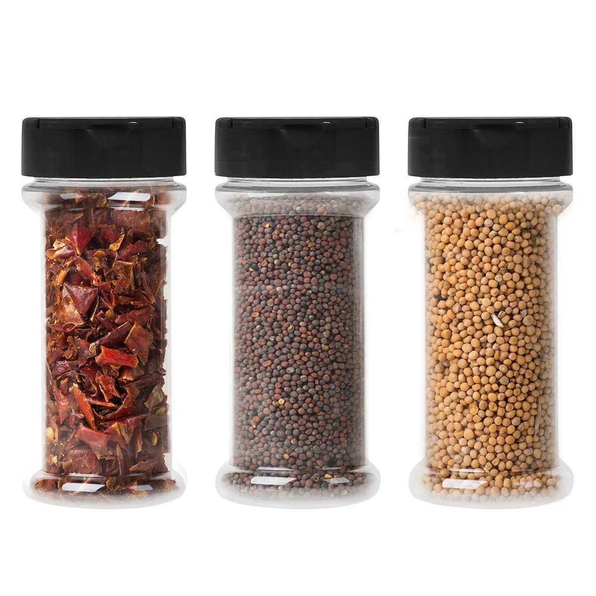 12Pack Clear Plastic Spice Jars Storage Container Bottle7 Oz Flap