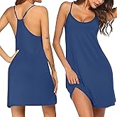 Ekouaer Cotton Nightgowns for Women Sleeveless Night Gown Tank Sleepshirts Racerback Sleep Dress Spaghetti Strap Chemise