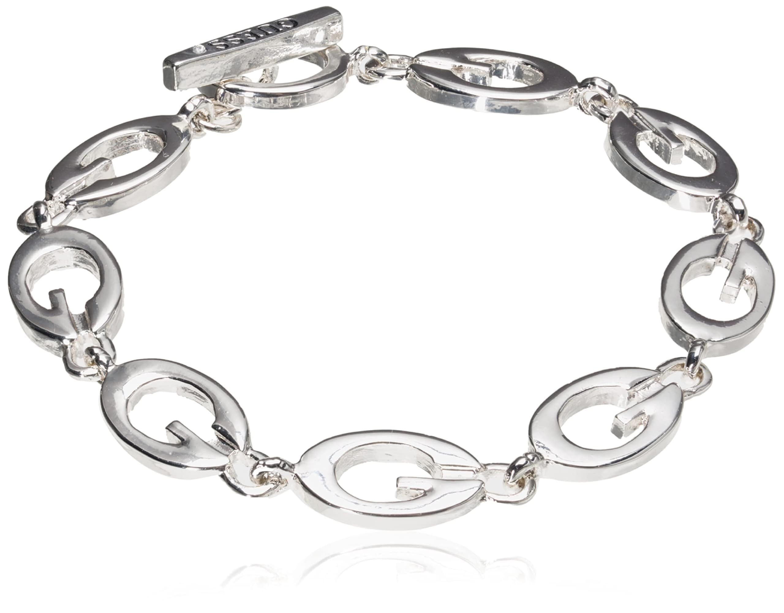 Pulsera Guess G Link, tono plateado, 7,5
