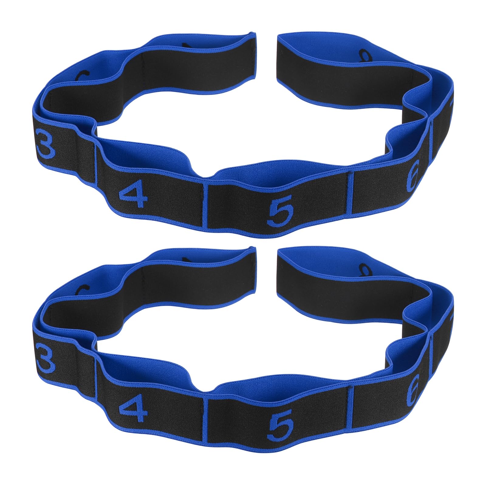 PATIKIL Exercise Bands, 35.4 Inch 2 Pcs Yoga Stretching Strap Latin Elastic Bands for Physical Dance Stretch Pilates Resistance Bands for Working Out, Blue/Black