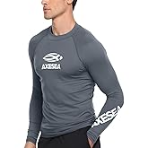 AXESEA Men Long Sleeve Rashguard UPF 50+ Rash Guard Swim Shirt Athletic Swim Tops
