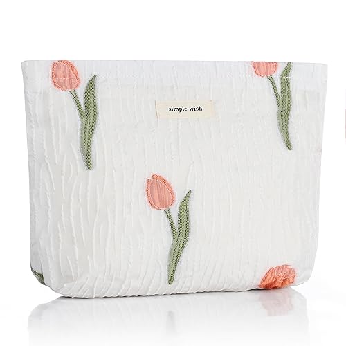 Sightor Aesthetic Makeup Bag, Large Capacity Cosmetic Bag Canvas