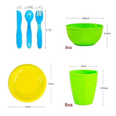 Amazon.com: Youngever - Juego de vajilla de plástico para ...