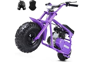 HOVER HEART Mini Bike, Gas Dirt Bike, Minibike, Gas Powered Mini Bikes for Adults, 99cc-4 Stroke Pit Bike with Led Light, Min Dirtbike, Motorcycle Max Load 200 Lbs, Max Speed 28 Mph, Age13+ (Purple)