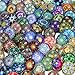 Soleebee BL001 Mixed Random 18mm Aluminum Glass Insight Guides Snap Button Jewelry Charms DIY Accessories (Pack of 20)
