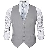 Alizeal Mens Classic Solid Suit Vest Regular Fit Tuxedo Waistcoat | Classic for Wedding Business Daily Wear Wedding