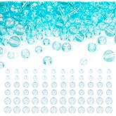 Magibeads 300Pcs Glass Blue Bracelet Beads Glitter 6/8/10mm Clear Round Kandi Beads Crystal Pony Beads Aesthetic Beads for Crafts DIY Women Friendship Bracelet Jewelry Making Supplies