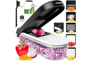 Fullstar Vegetable Chopper, Cheese Slicer, Food Chopper, Veggie Chopper, Onion Chopper, Vegetable Chopper with Container, Mandoline Slicer & Cheese Grater (6 in 1 - White)