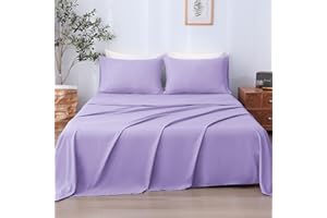 LONAVA Twin Sheet Set 3 Pieces,Lavender Ultra Soft & Breathable Microbifer Sheets, 1600 Thread Count Hotel Luxury Oeko-Tex Bed Sheets, 14-16 Inch Deep Pocket Durable Wrinkle Free Sheets