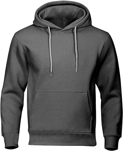 Mens Hoodies Lightweight Fashion Fleece Lined Hooded Sweatshirt Long Sleeve Gym Casual Pullover with Kangaroo Pocket