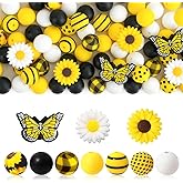 Kaciola 101 PCS Butterfly Silicone Beads for Keychain Making, White Daisy Shape 15mm Silicone Focal Beads Bulk for Pens Jewelry Crafts DIY