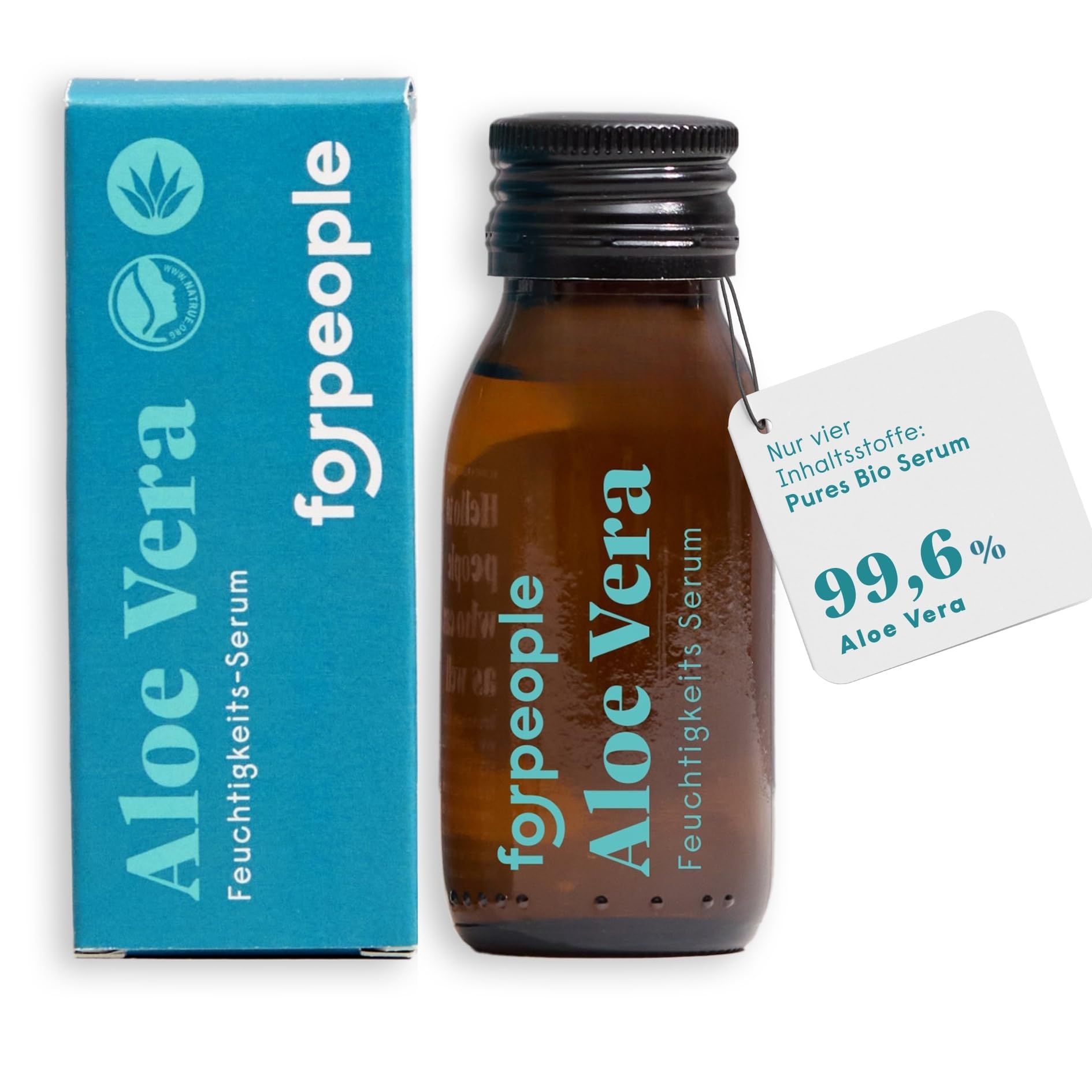 4peoplewhocare Aloe Vera Gel, Organic, 99.6%, Vegan, Care for Face Hair and Body, After Sun Gel, Certified Natural Cosmetics (50 ml)