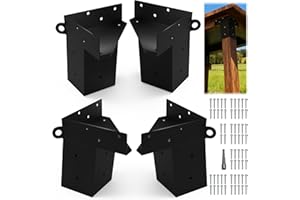 Upgraded 4PCS Deer Stand Brackets, 4x4 Post Dear Blind Bracket，Rust Proof Elevator Compound Angle Brackets for Hunting Blinds