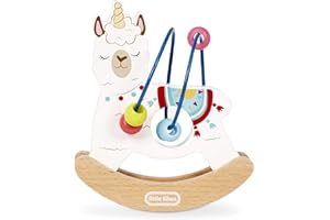 little tikes 652233 Wooden Critters Llama-Corn Busy Beads Maze Developmental Toy by