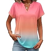 Zeagoo Womens Tops Short Sleeve Summer V Neck Shirts Work Blouses Business Outfits Fashion Clothing