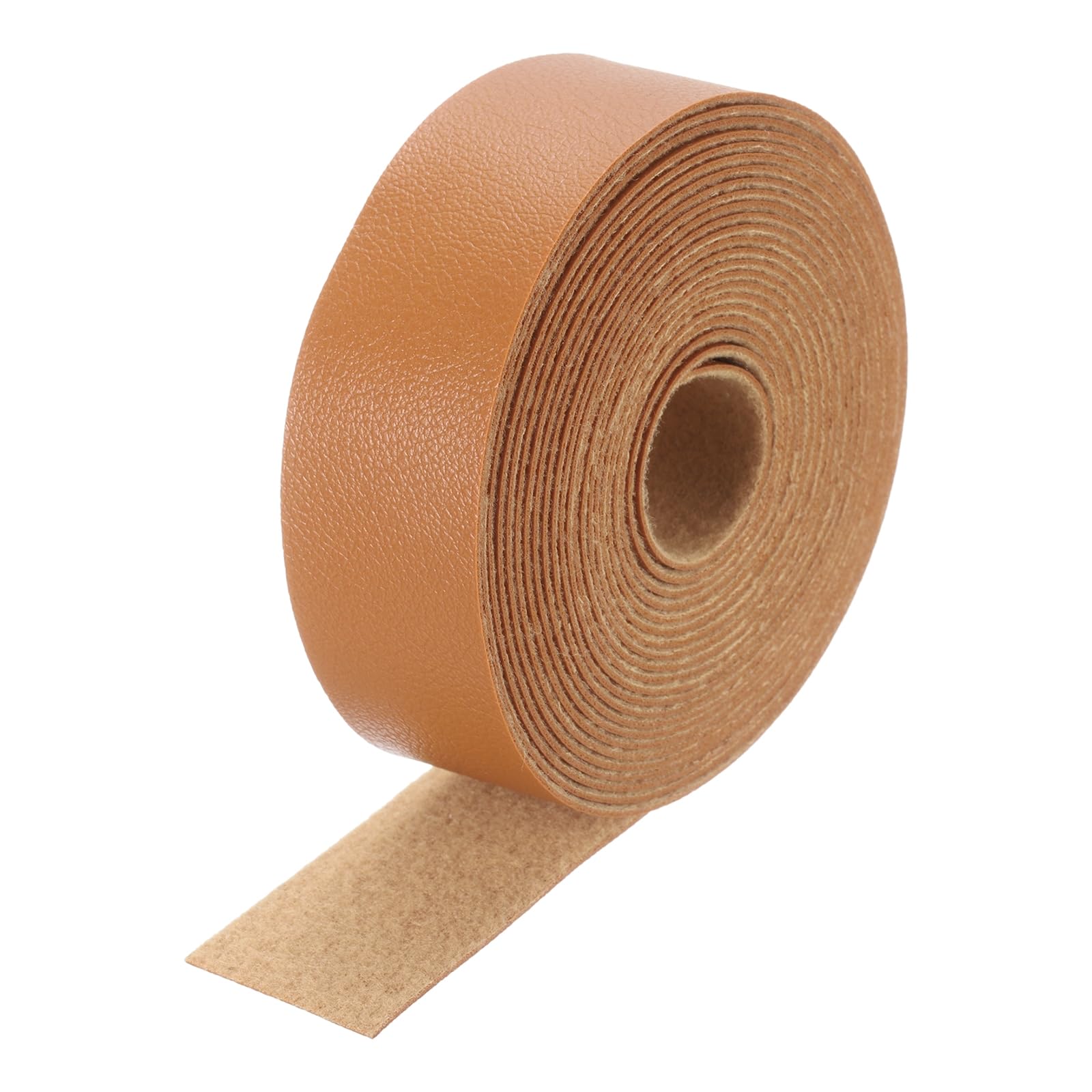 DMiotech 1 Pack 1 Inch x 4 Yard Faux Leather Strip Furniture Cover Fabric Skin Tan PU Leather Roll for Handmade DIY Craft Projects