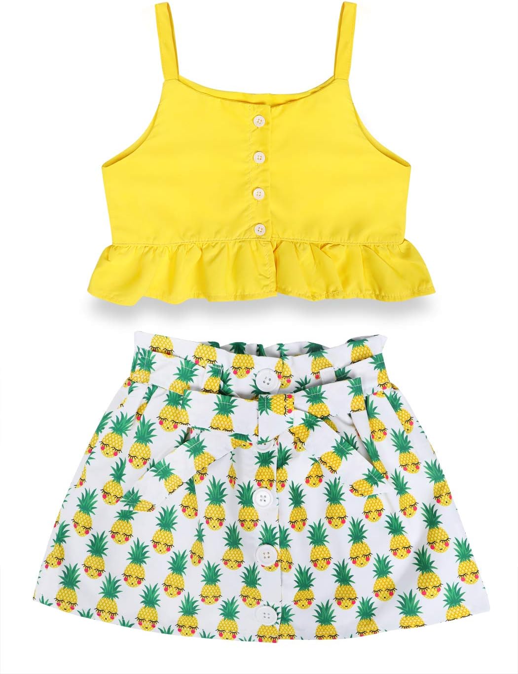 Little Girls Clothes Tank Top T-Shirt and Shorts Casual Holiday Outfit 2 Pcs Short Sets