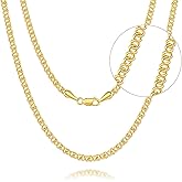 ckuscapo 3.2MM 14K Gold Chain for Men Womens Necklaces Golden Cuban Link Chains for Mens Dainty Gold Necklace for Women Non Tarnish Chain Necklace Men Strong yet Lightweight 16-24IN