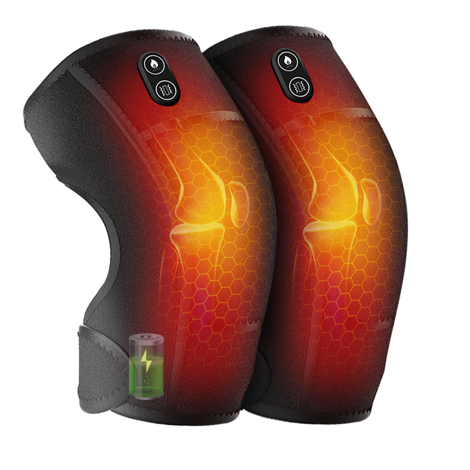 Photo 1 of Snailax Heated Knee Massager with Vibration, Cordless Heating Pad for Knee Shoulder Elbow Stress Relief Deep Tissue, Knee Warmers Wrap, Heated Knee Pad for Men Women Elders