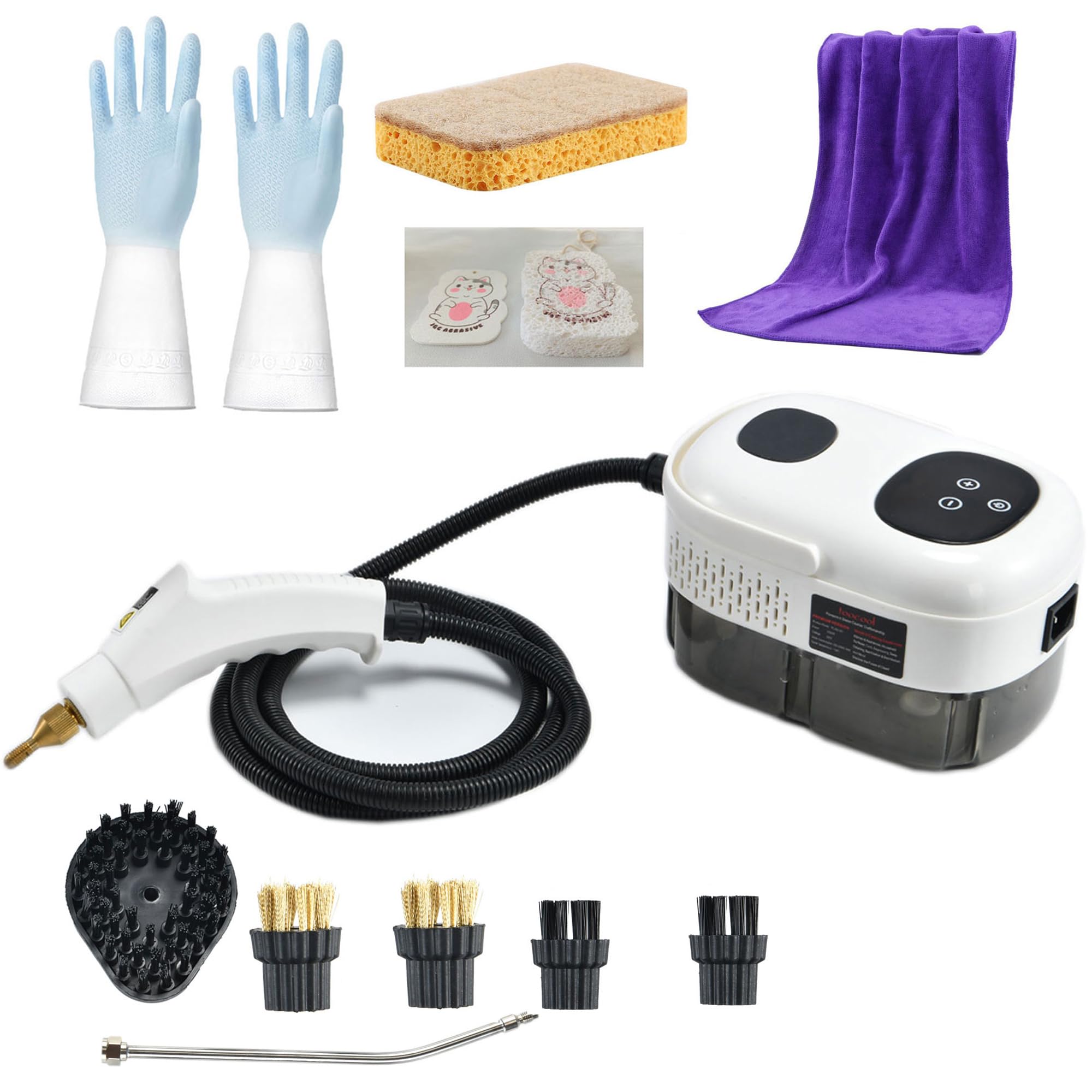 Photo 1 of NASAMA Handheld Steam Cleaner,2500W High Temperature Pressurized Steam Cleaner,Portable Steam Cleaning Machine For Home with 5 Brush Heads (white)