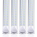 (10-Pack) 8ft LED Shop Light Fixture, V Shape 100w 14500LM 5000K ( Daylight White),8 Foot Led Lights, 96'' T8 Integrated LED 