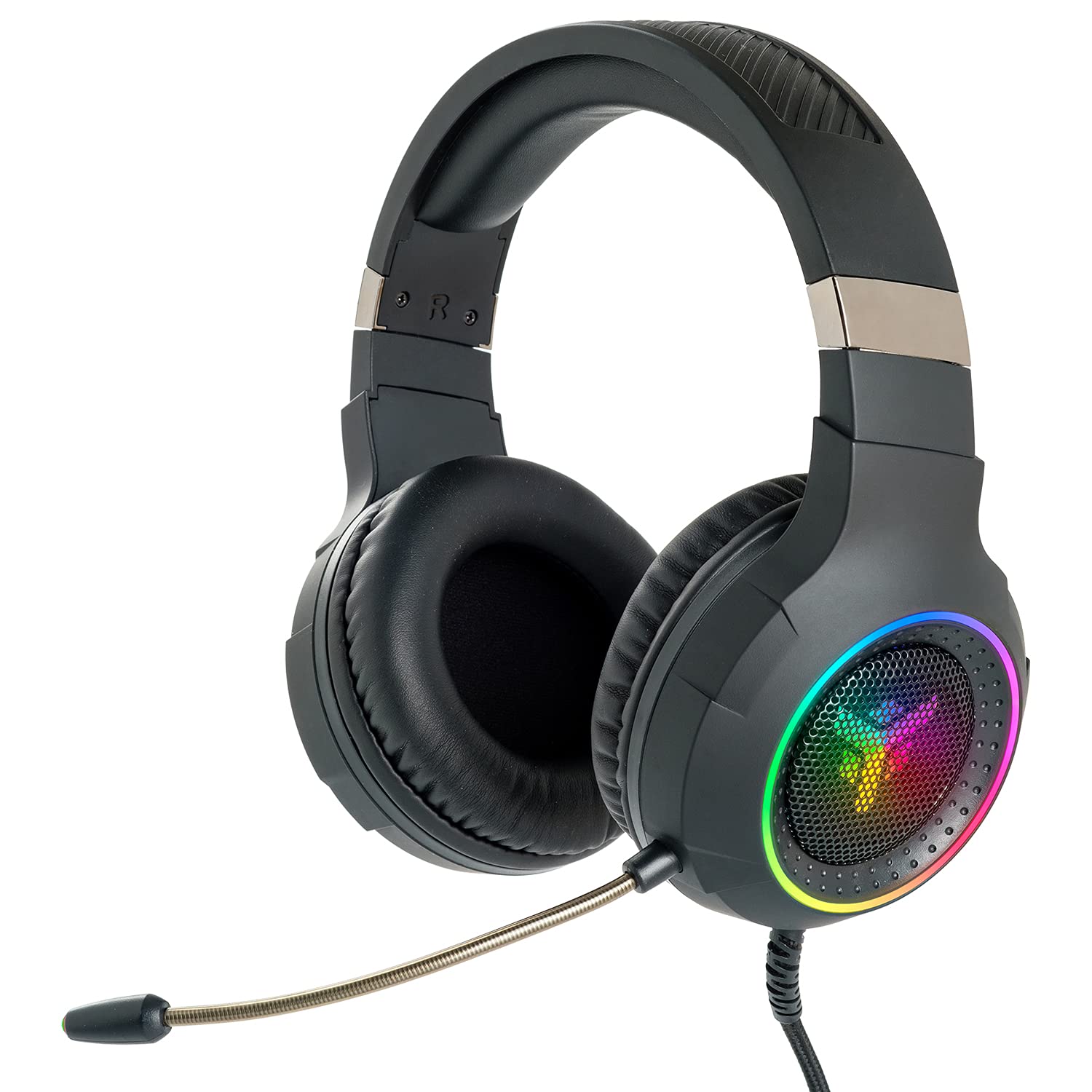 Itek - H430 Gaming Headset - Black, USB, On Ear, Over Ear, Noise Cancellation, LED Colours, PC, Console, Mobile Compatible