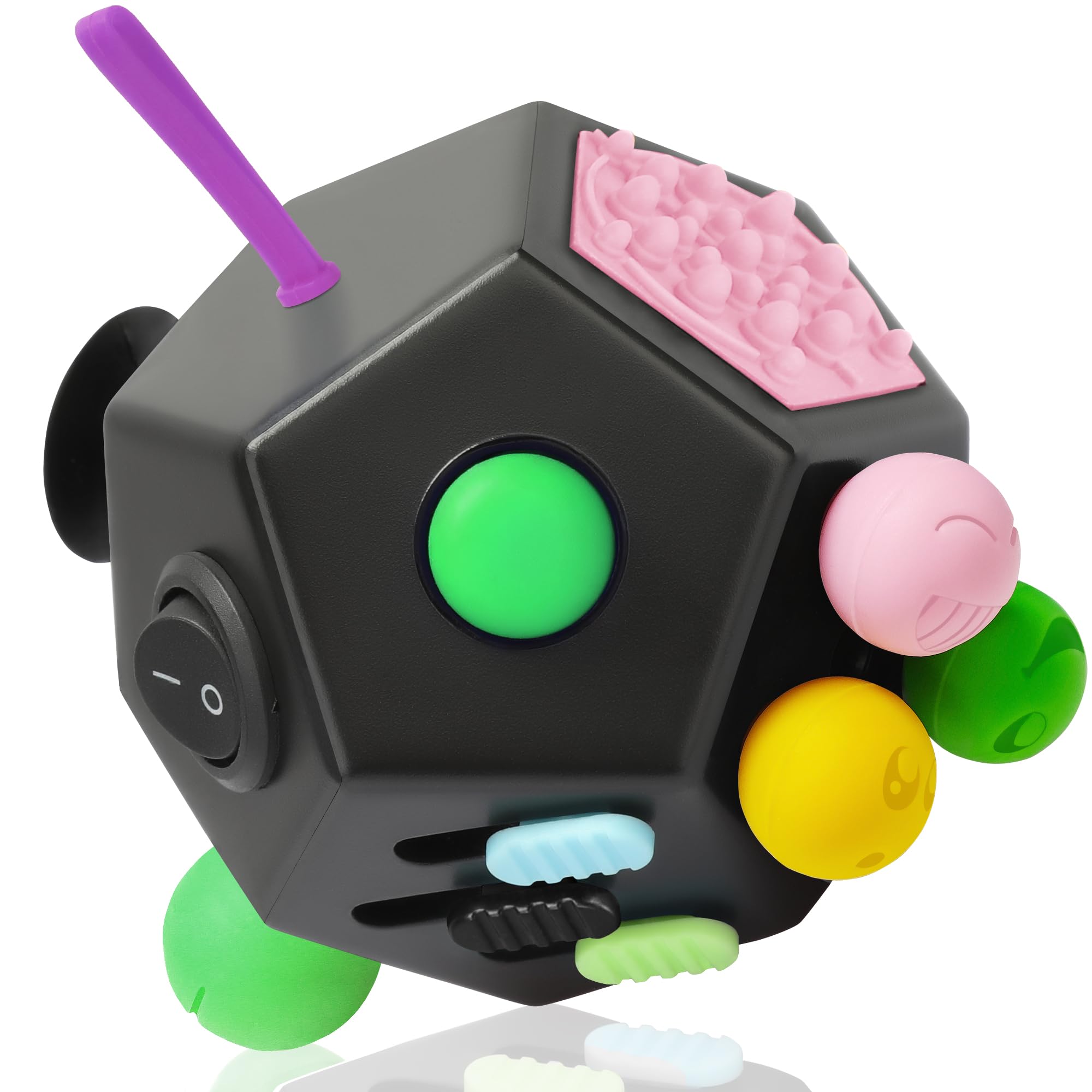 VCOSTORE Fidget Cube for Kids Adults, Fidget Toys for Anxiety, Cube Fidgets Toy Anti Stress Autism OCD ADHD, 12 Sided Sensory Toys for Adult Girls Boys Teens
