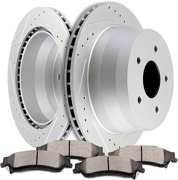 Brake Kit,SCITOO Advantage Slotted Rotors and Ceramic Brake