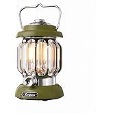 Xerglome Vintage LED Camping Lantern Rechargeable Battery Powered Lantern | 6-24 hours of reliable light, stepless dimming 2700K warm glow; ideal for camping, hiking, backyard &amp; power outage emergency