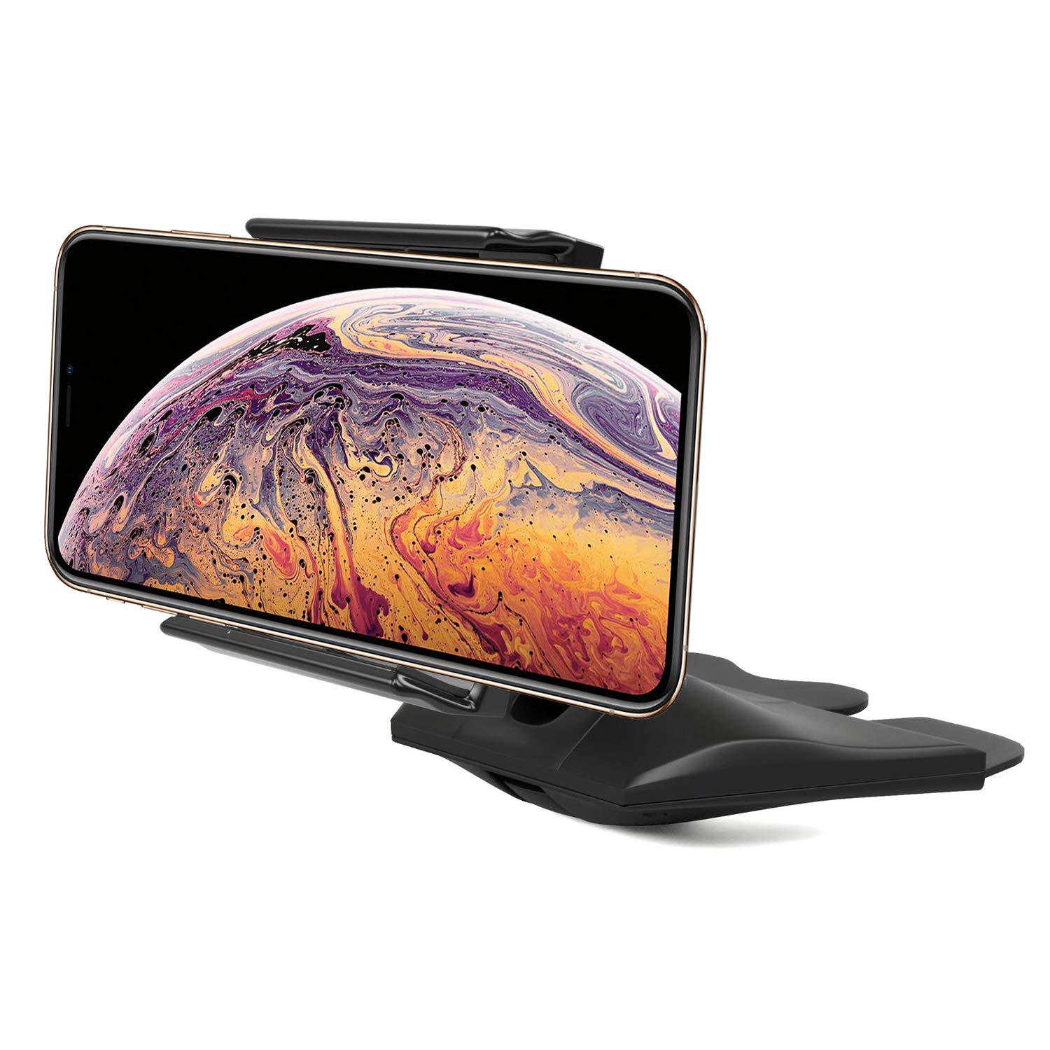 QGECEN Universal 360-Degree Rotation CD Slot Car Cell Phone Mount Holder Cradle Compatible with iPhone, Samsung Galaxy Phone and All Smartphones