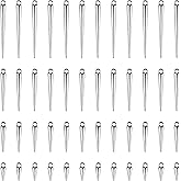 48pcs Spike Charms Stainless Steel, Circular Spike Charm for Jewelry, Vintage Gothic Spikes Cones Large Pendants, Silver Cool SpikeS Charms for Jewelry Making, Necklace Bracelet, Earrings DIY Craft Supplies 