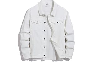 BULUWIE Denim Jacket Men,Men's Stretch Slim Fit Jean Jacket,Classic Ripped Trucker Denim Coat,Men Fashion Outdoor Jacket