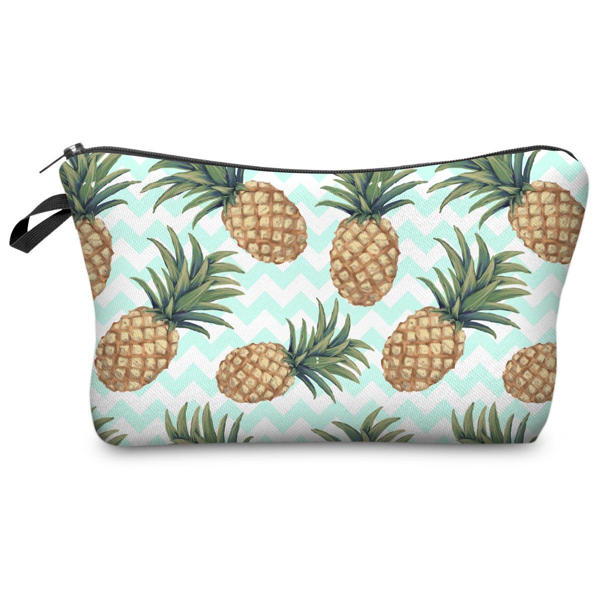 PREMYO Make-Up Pouch Cosmetic Bag Toiletry All Over Printed Design Pineapple Fits in Handbag Ideal for Essentials Traveling Suitable as Pencil Case