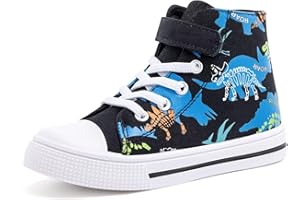 FUNCOO PLUS Kids Toddler Sneakers Girls Boys High Top Canvas Shoes Unisex-Child Casual Shoes