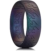 King Will Silicone Ring for Men and Women, 1.8mm Ultra Thick 6.6mm Width, Dome Metallic Style Comfort Fit - Breathable Durable Flexible Wedding Band